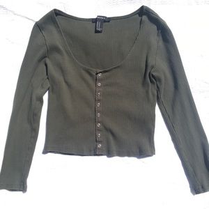 FOREVER 21 RIBBED CROP TOP